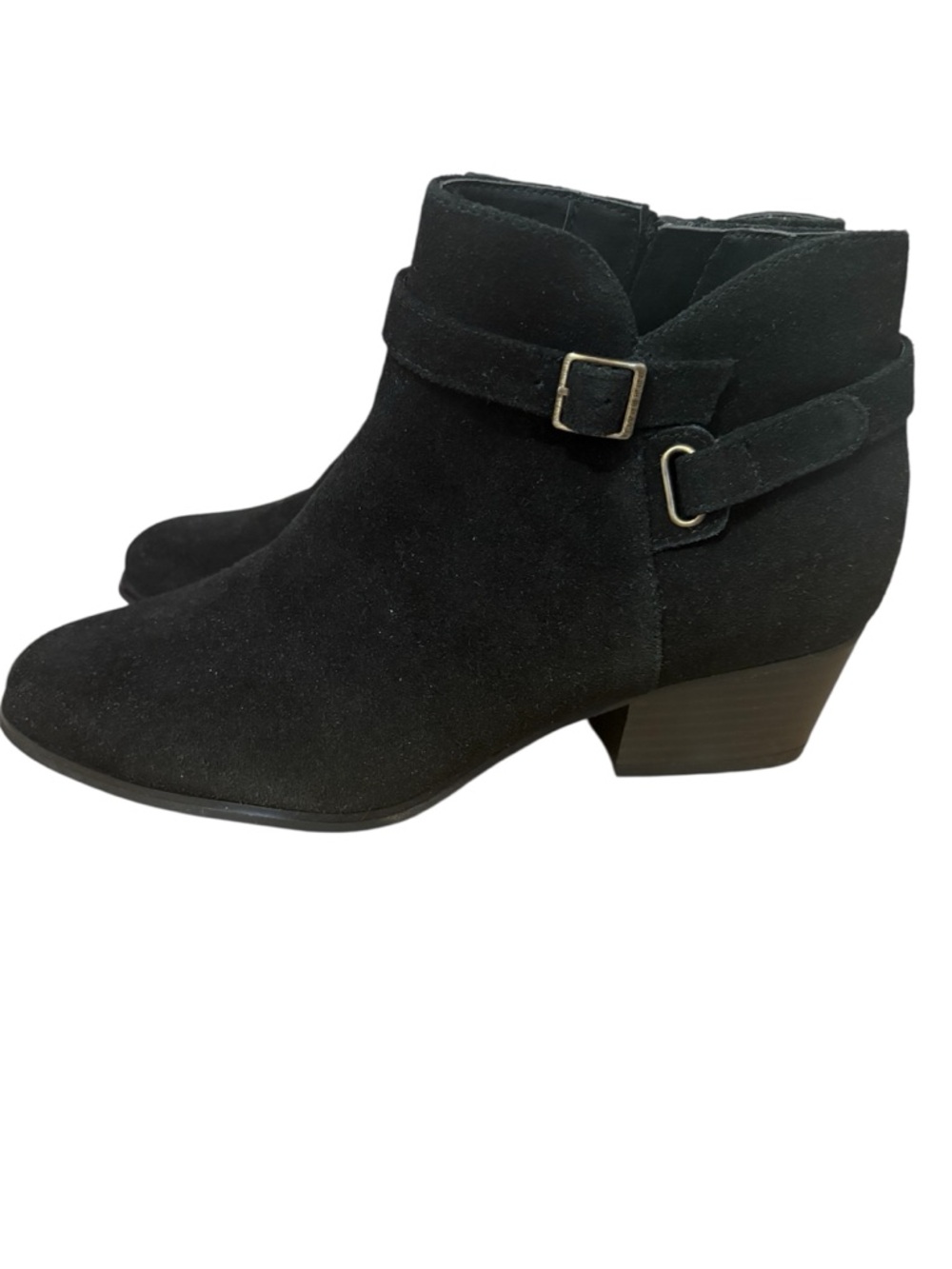 Giani Bernini Black Suede Ankle Booties with Buckle Strap